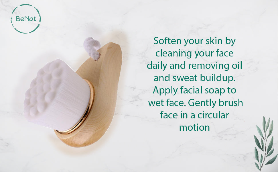 Bamboo Facial Cleansing Brush – Eco-Friendly Exfoliator for Cleaner, Brighter Skin