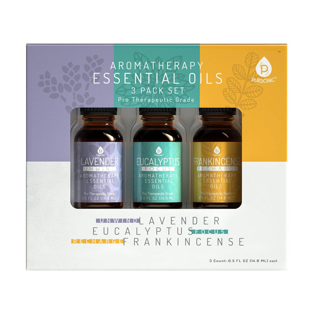 Aromatherapy Essential Oil Set — Lavender, Eucalyptus & Frankincense (3-Pack)
