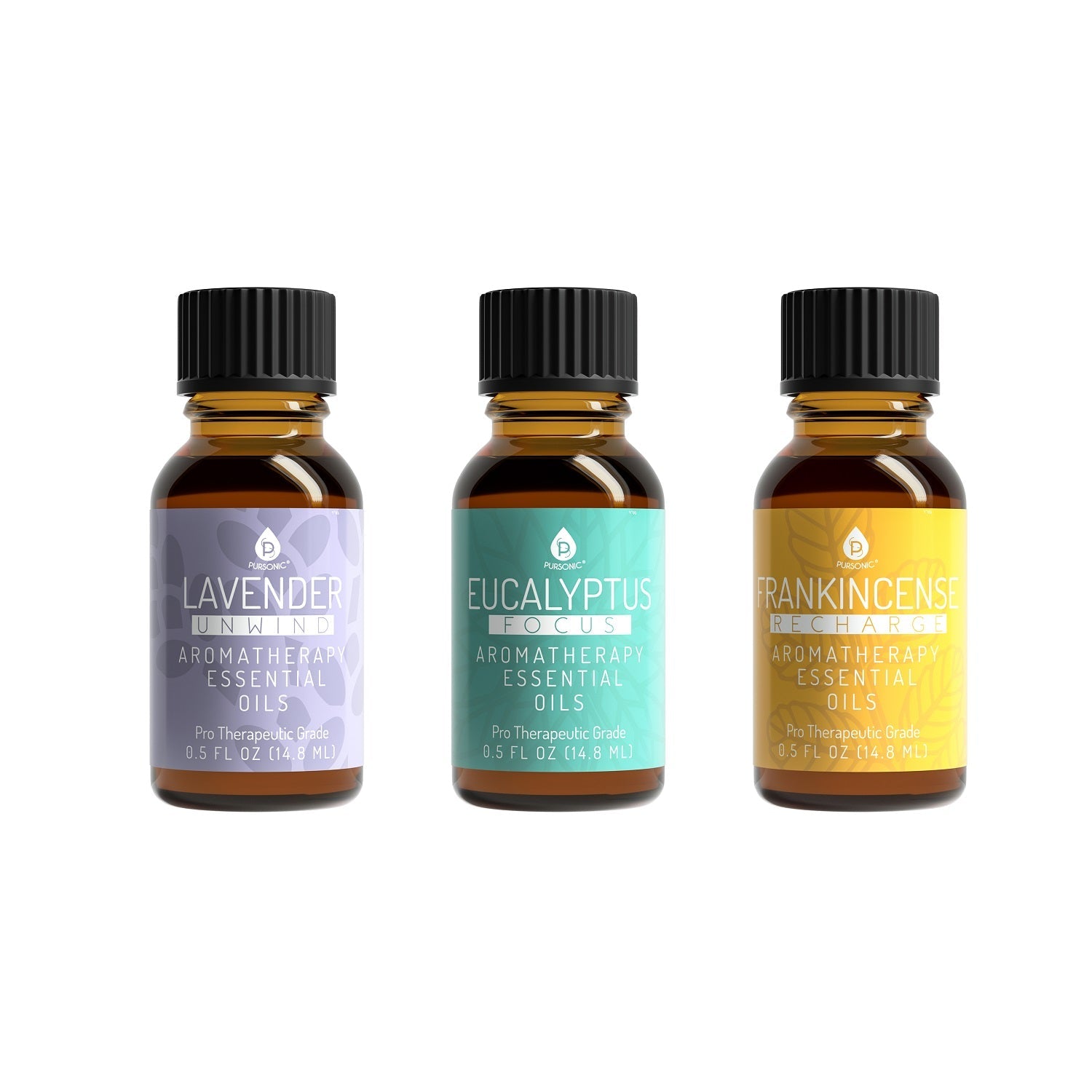 Aromatherapy Essential Oil Set — Lavender, Eucalyptus & Frankincense (3-Pack)