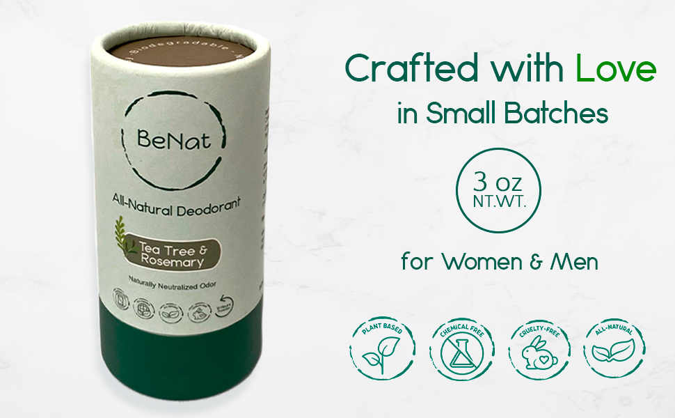 Natural Plastic-Free Deodorant — Aluminum-Free, 24hr Odor Protection