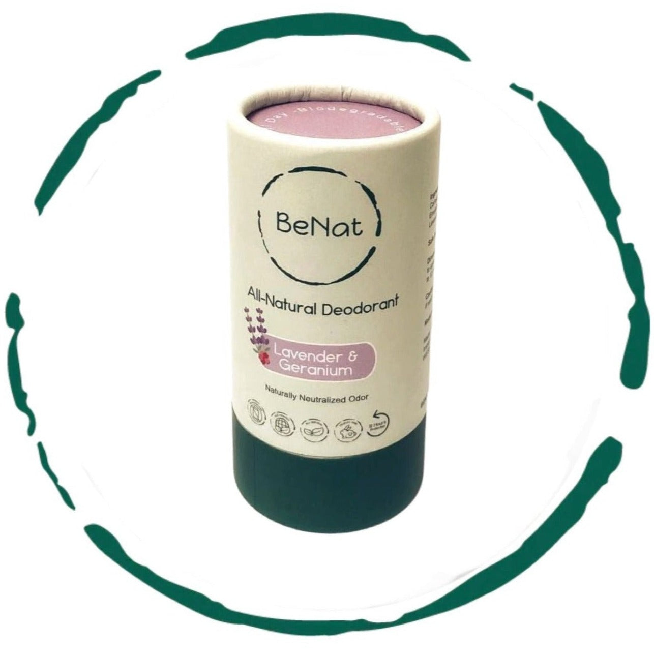 Natural Plastic-Free Deodorant — Aluminum-Free, 24hr Odor Protection